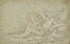 Roman Artist, Diana and Endymion, black chalk